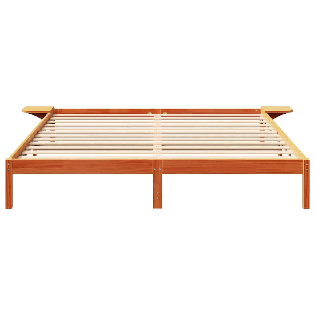 Bettrahmen Wachsbraun 180 x 200 cm Massives Kiefernholz
