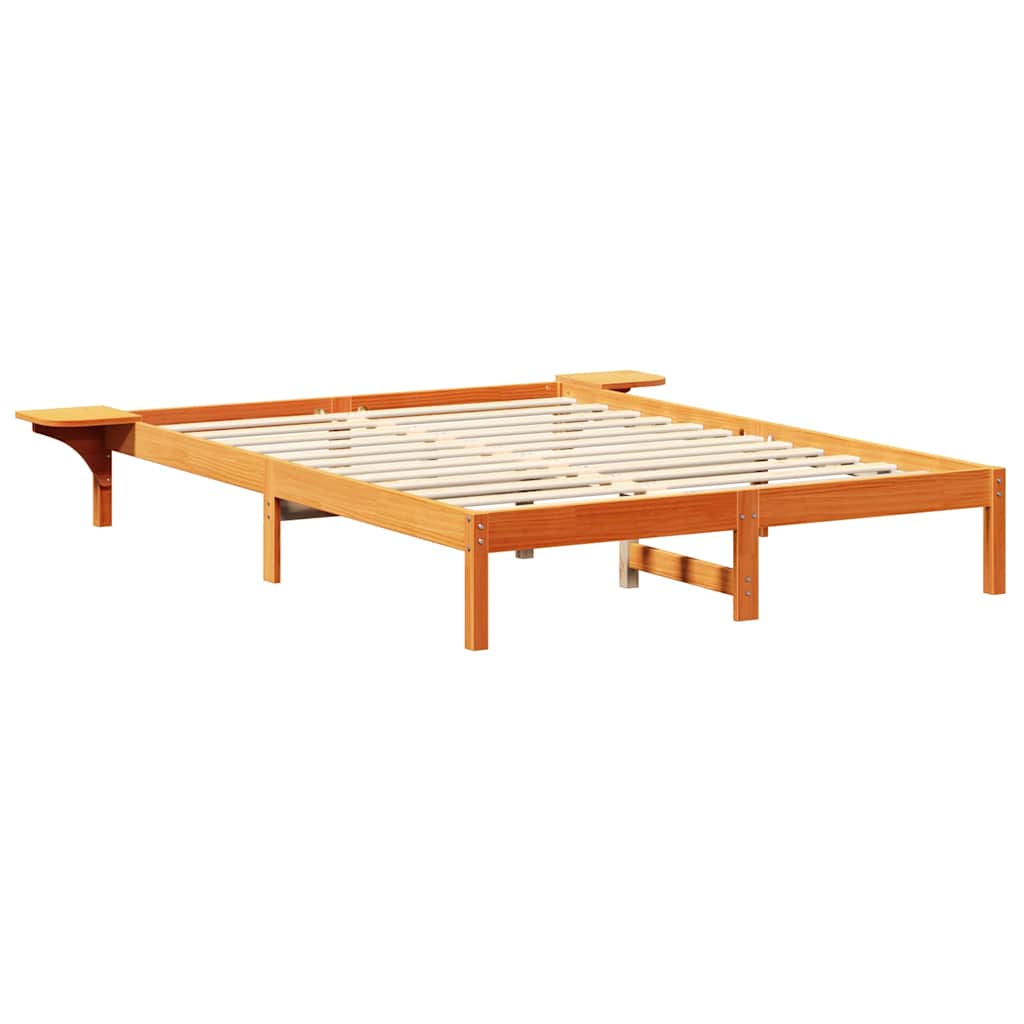 Bettrahmen Wachsbraun 160 x 200 cm Massives Kiefernholz