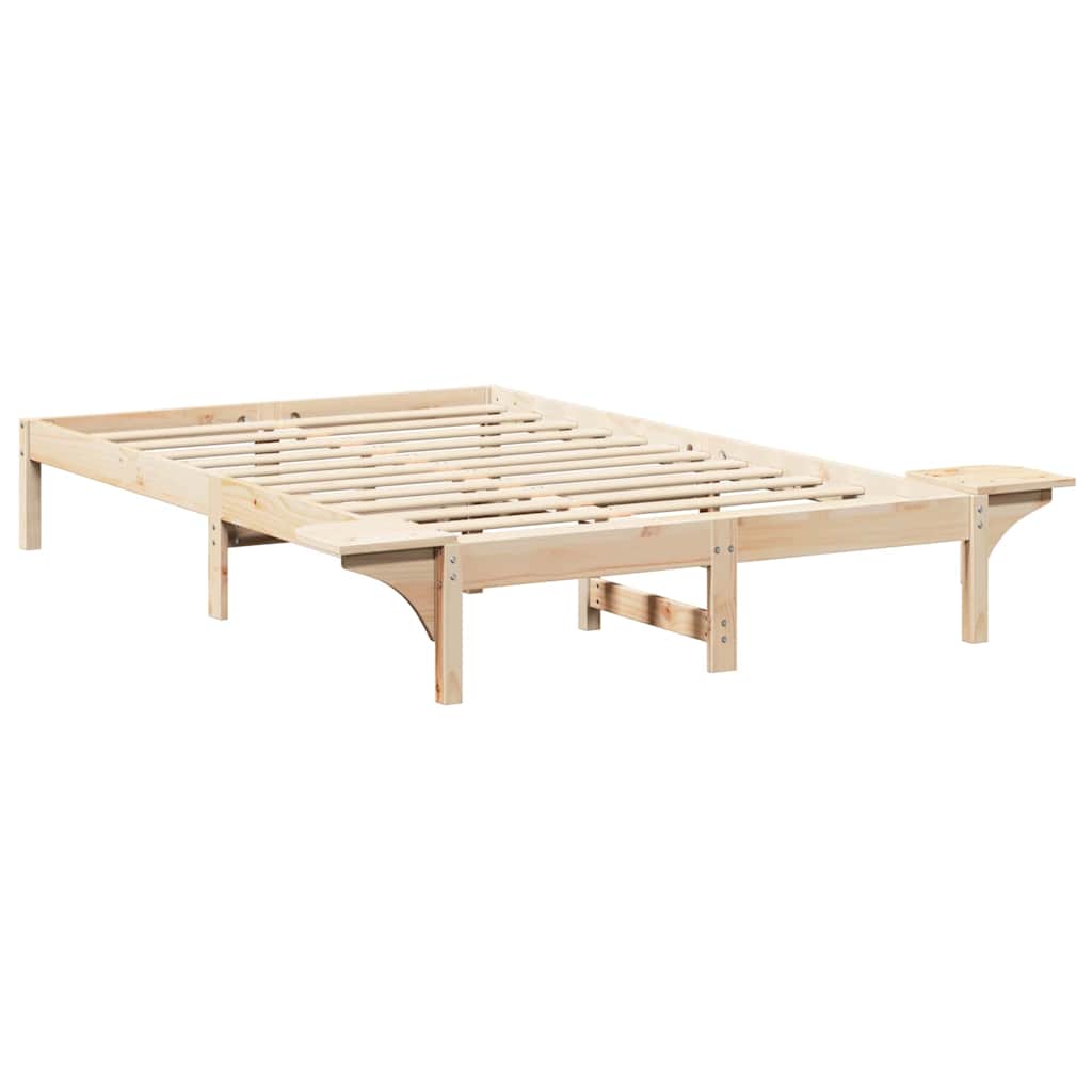 Bettrahmen Natur 140 x 190 cm Massives Kiefernholz