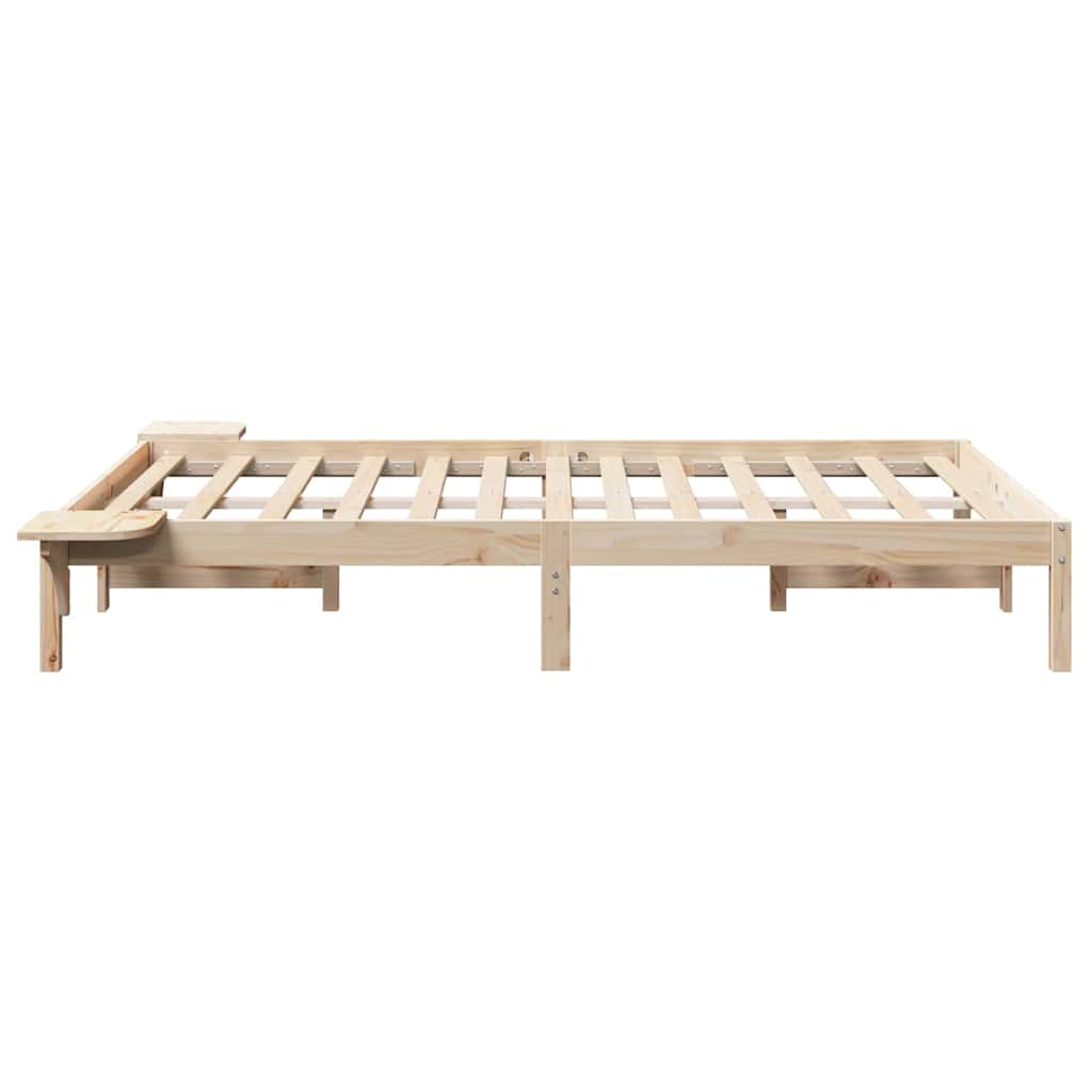 Bettrahmen Natur 140 x 190 cm Massives Kiefernholz