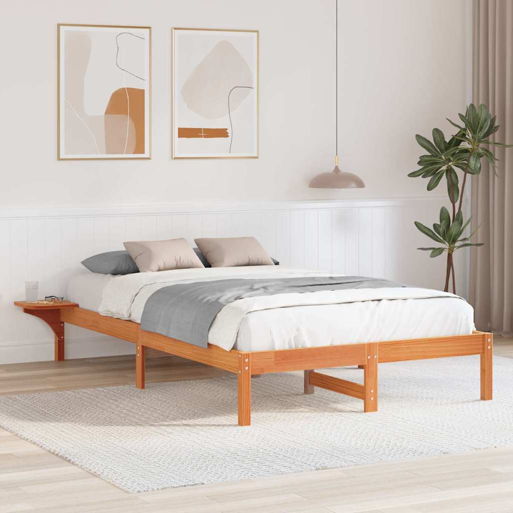Bettrahmen Wachsbraun 140 x 190 cm Massives Kiefernholz