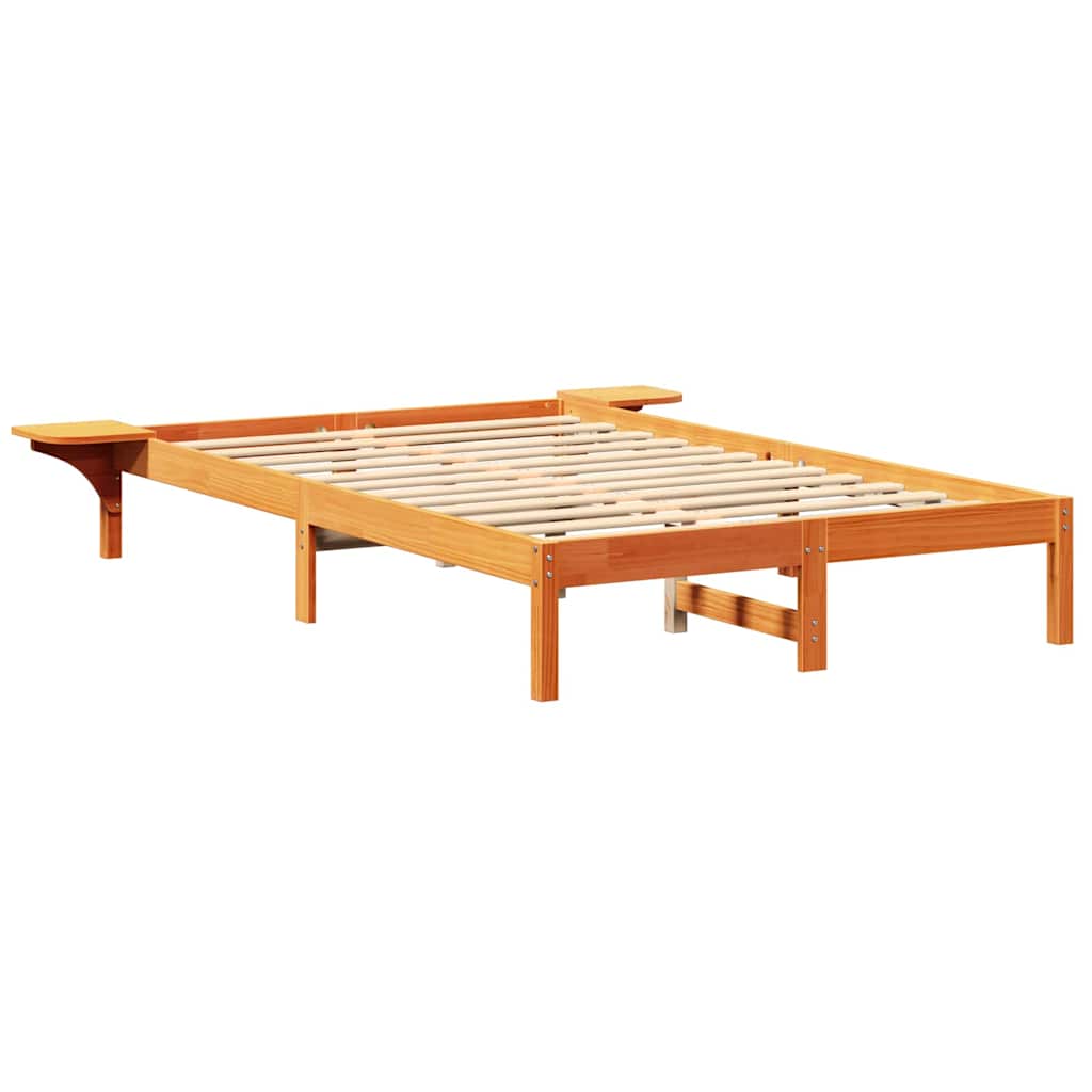 Bettrahmen Wachsbraun 140 x 190 cm Massives Kiefernholz