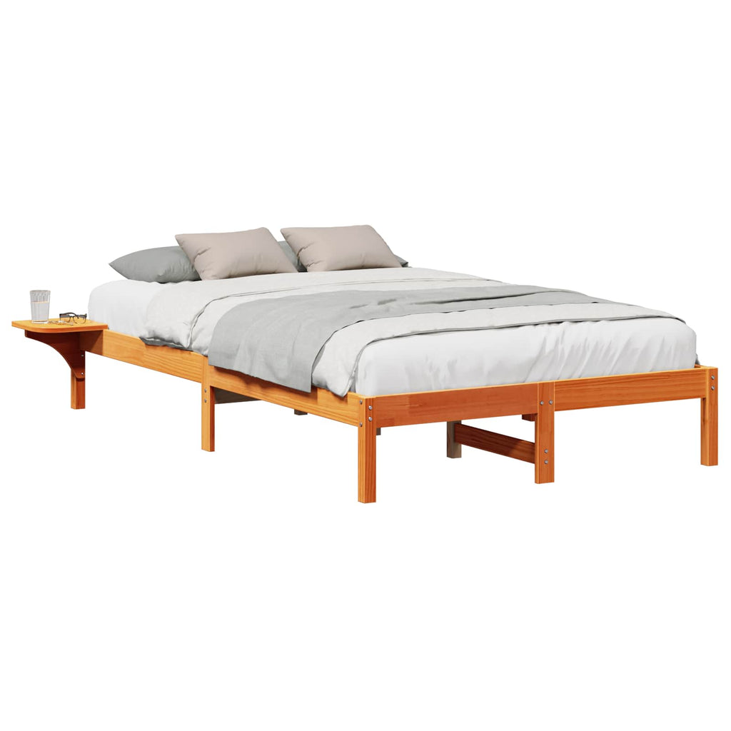 Bettrahmen Wachsbraun 135 x 190 cm Massives Kiefernholz