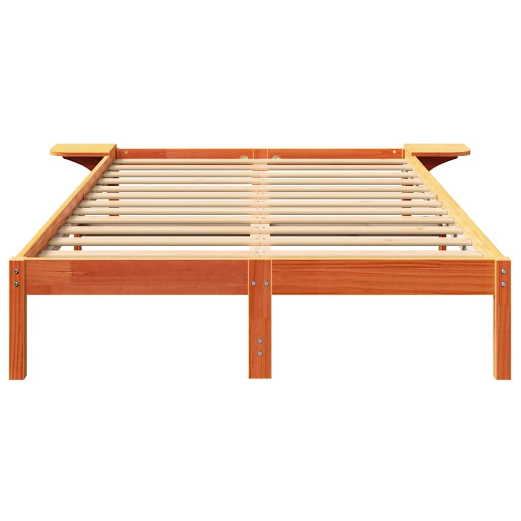 Bettrahmen Wachsbraun 120 x 190 cm Massives Kiefernholz