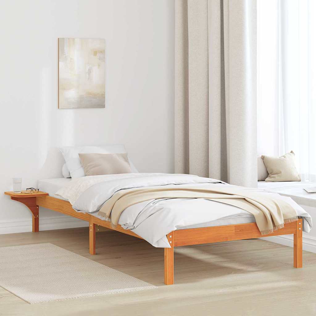 Bettrahmen Wachsbraun 100 x 200 cm Massives Kiefernholz
