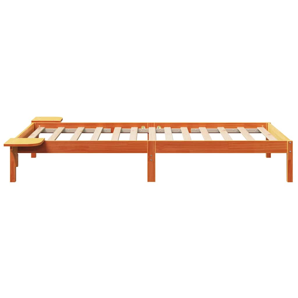 Bettrahmen Wachsbraun 100 x 200 cm Massives Kiefernholz