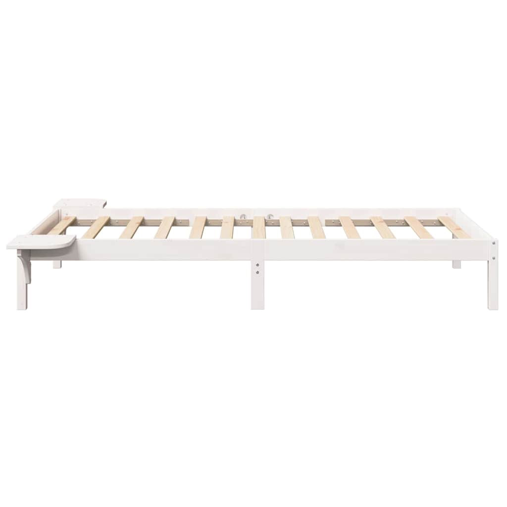 Bettrahmen Weiß 75 x 190 cm Massives Kiefernholz