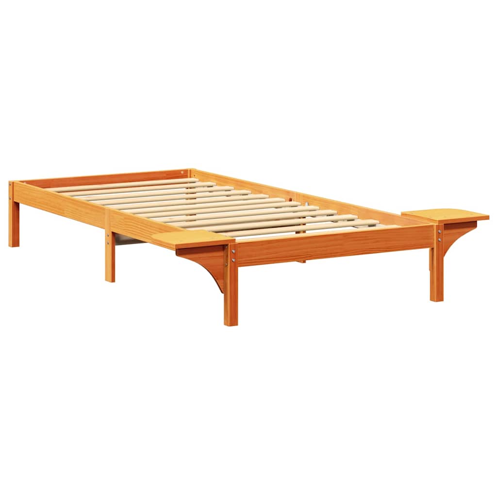 Bettrahmen Wachsbraun 75 x 190 cm Massives Kiefernholz