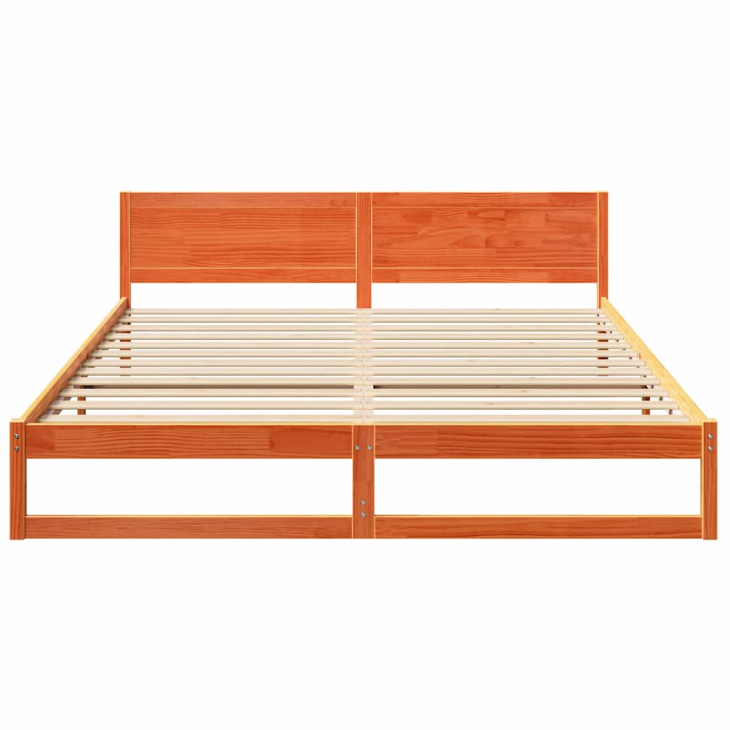 Bettrahmen Wachsbraun 200 x 200 cm Massives Kiefernholz