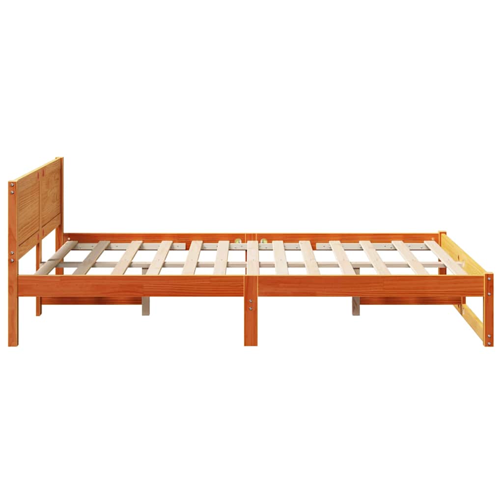 Bettrahmen Wachsbraun 140 x 190 cm Massives Kiefernholz
