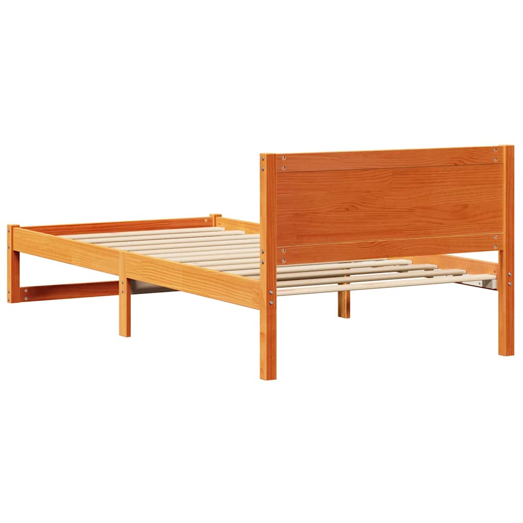 Bettrahmen Wachsbraun 100 x 200 cm Massives Kiefernholz