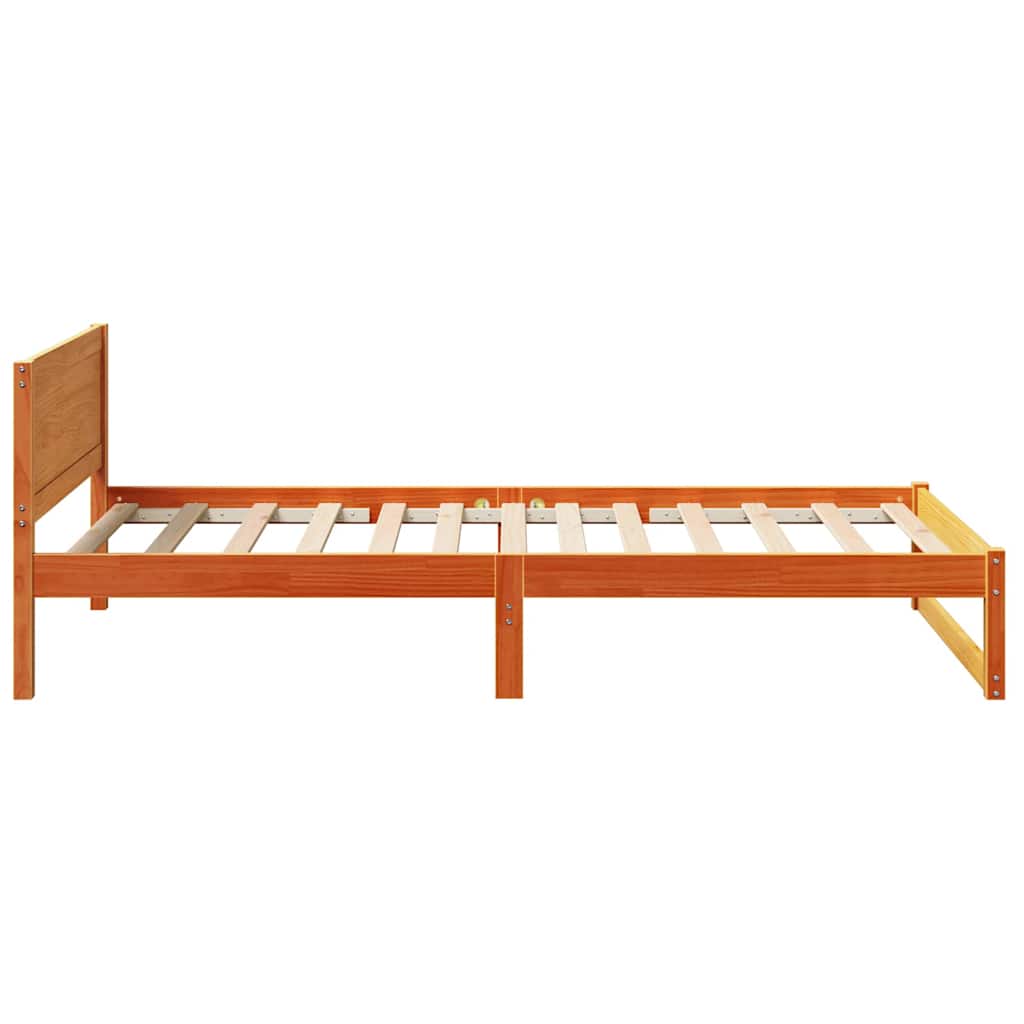 Bettrahmen Wachsbraun 90 x 200 cm Massives Kiefernholz