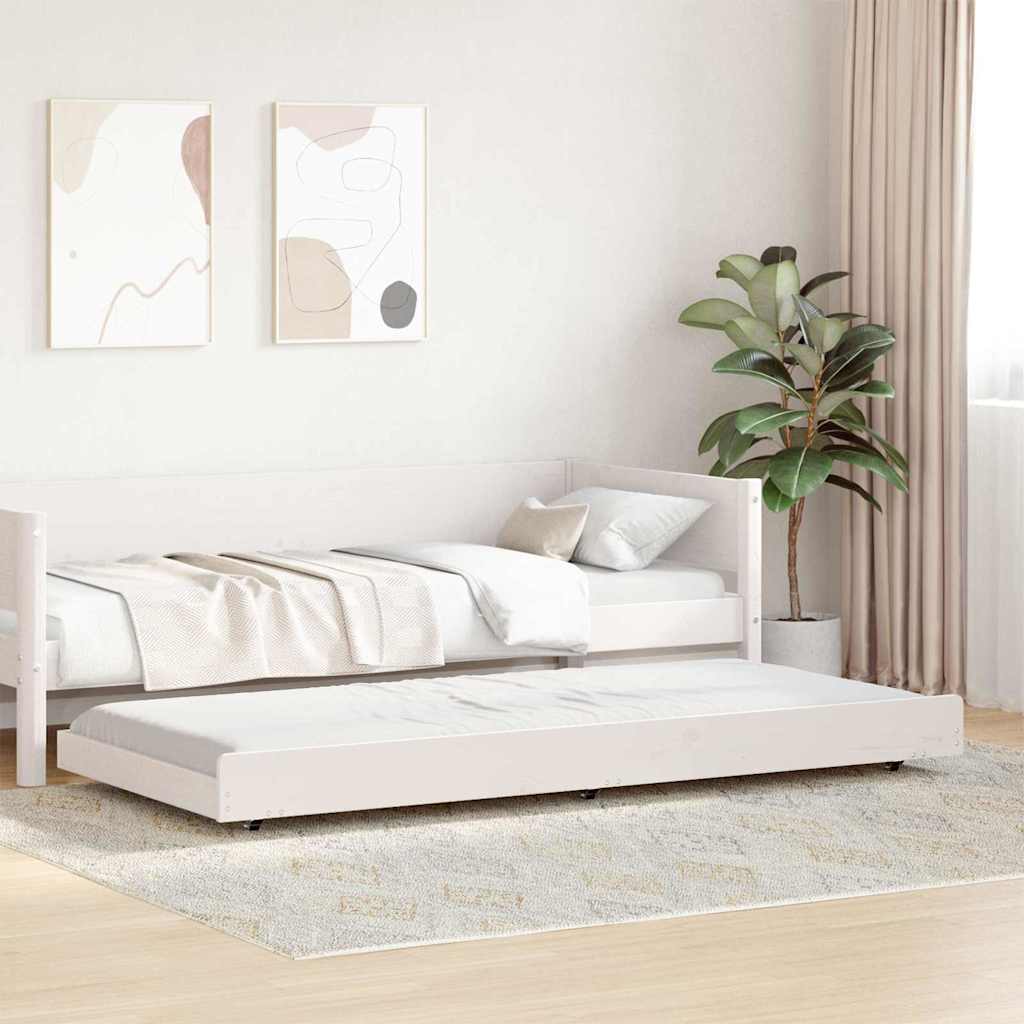 Bettrahmen Weiß 100 x 200 cm Massives Kiefernholz