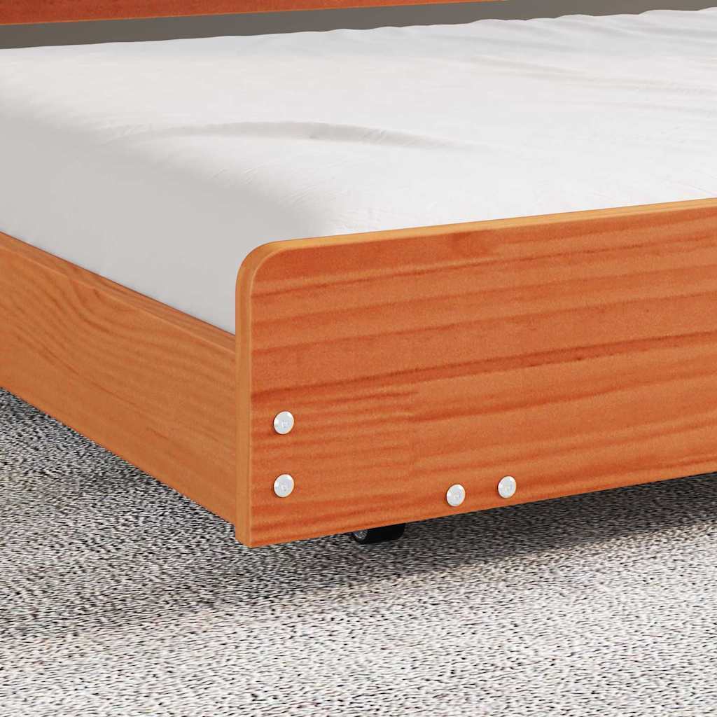 Bettgestell Braun 90 x 200 cm Massivholz Kiefer