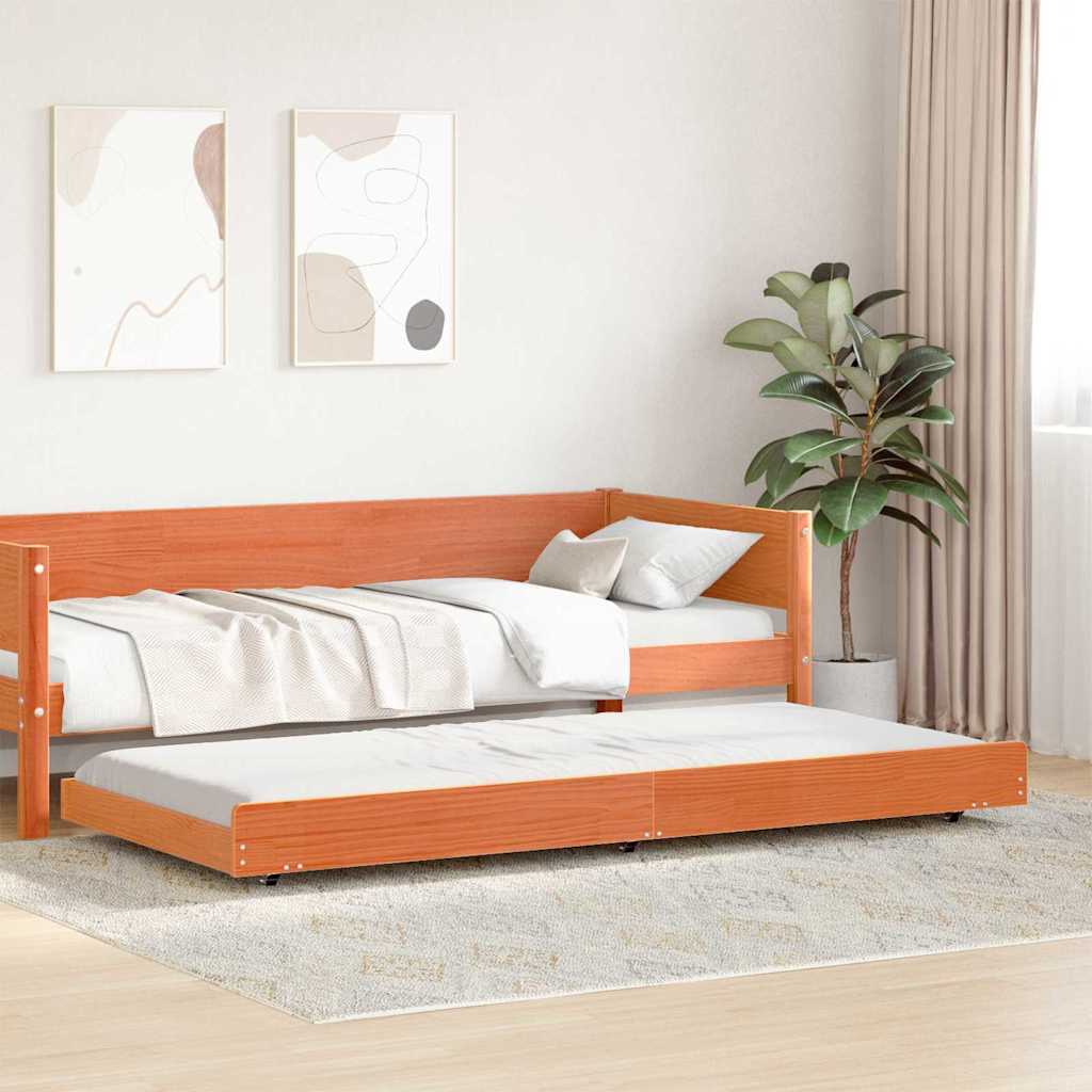 Bettgestell Braun 90 x 200 cm Massivholz Kiefer