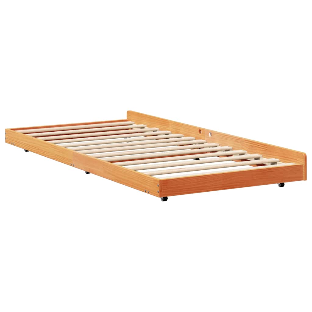 Bettgestell Braun 90 x 200 cm Massivholz Kiefer