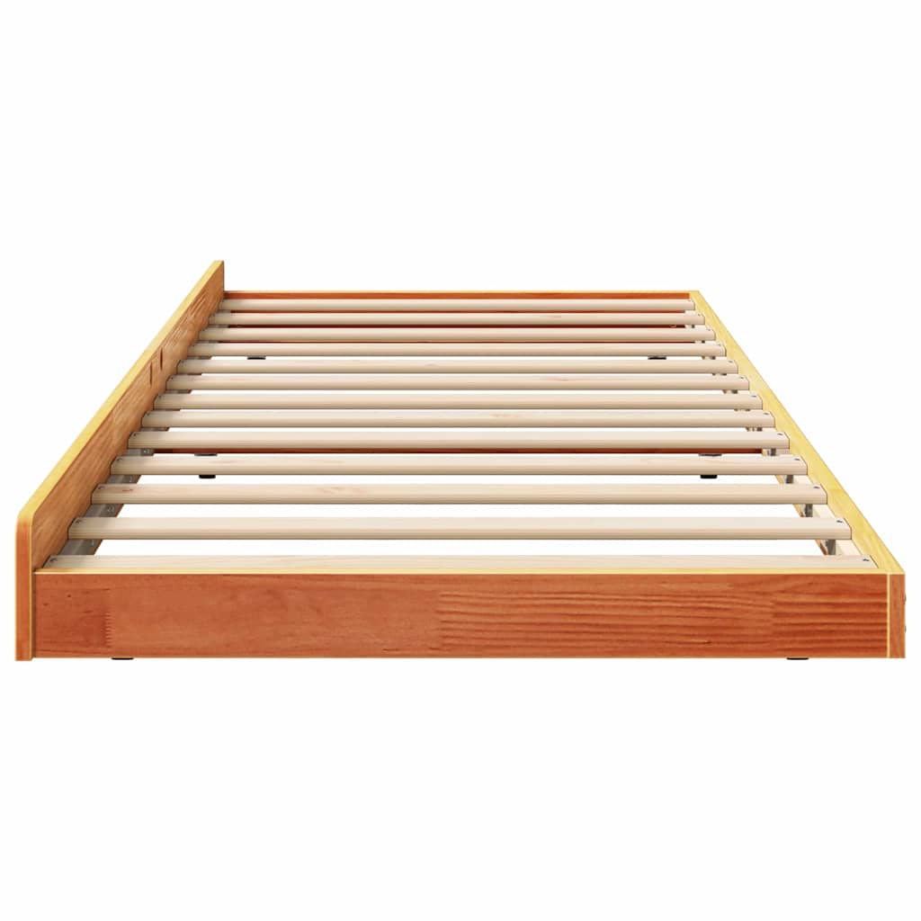 Bettrahmen Wachsbraun 80 x 200 cm Massives Kiefernholz