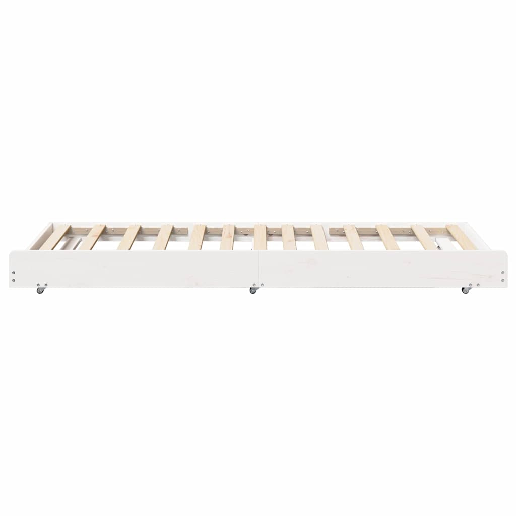 Bettrahmen Weiß 75 x 190 cm Massives Kiefernholz