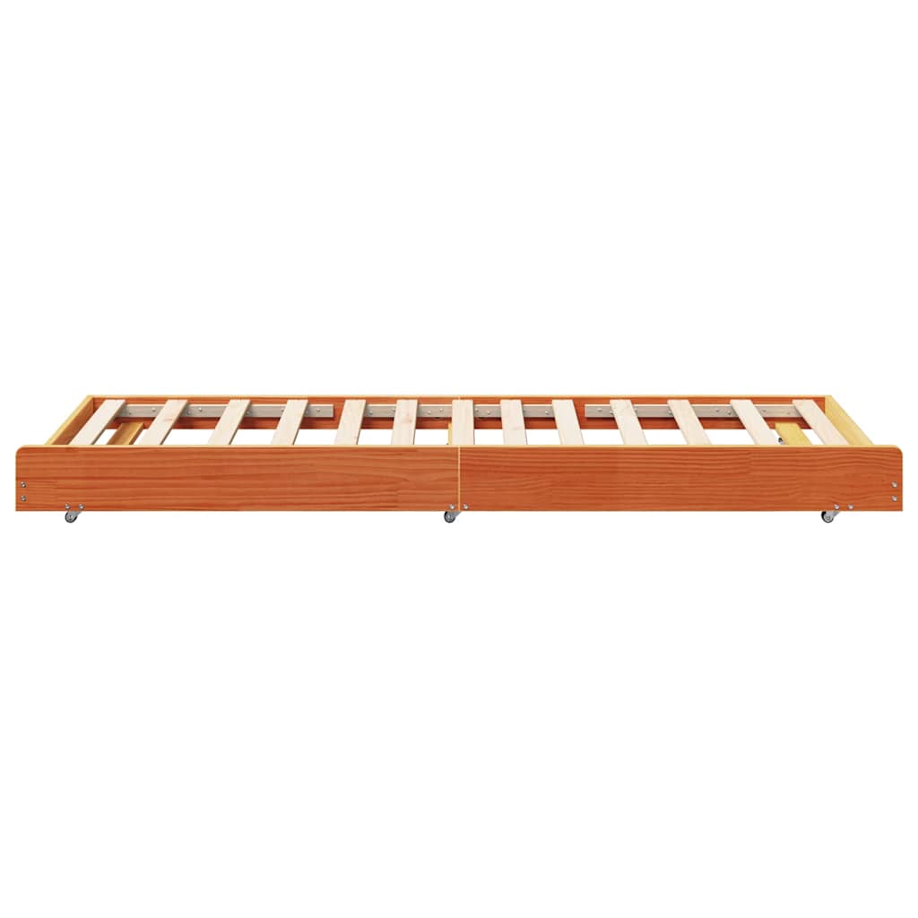 Bettrahmen Wachsbraun 75 x 190 cm Massives Kiefernholz