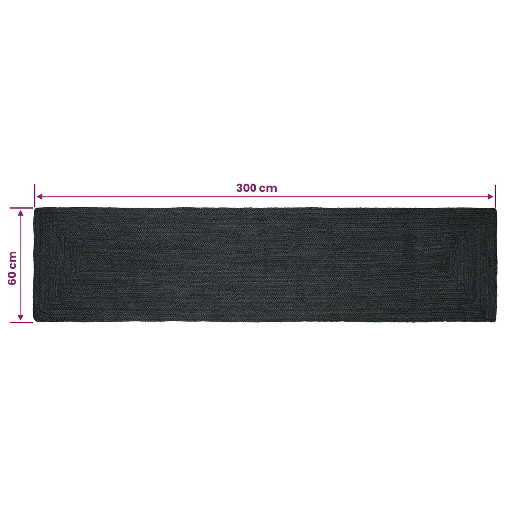 Bereichsteppiche Rechtwinklig Dunkelgrau 60 x 300 cm Jute