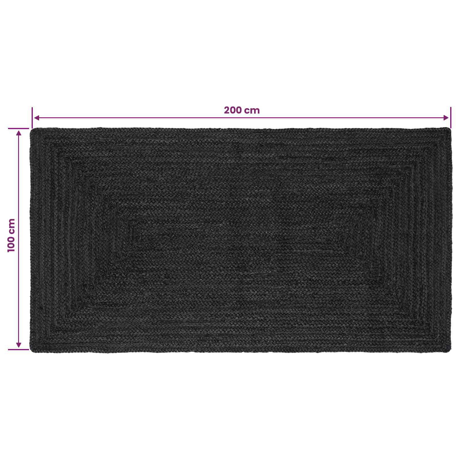Bereichsteppiche Rechtwinklig Dunkelgrau 100 x 200 cm Jute