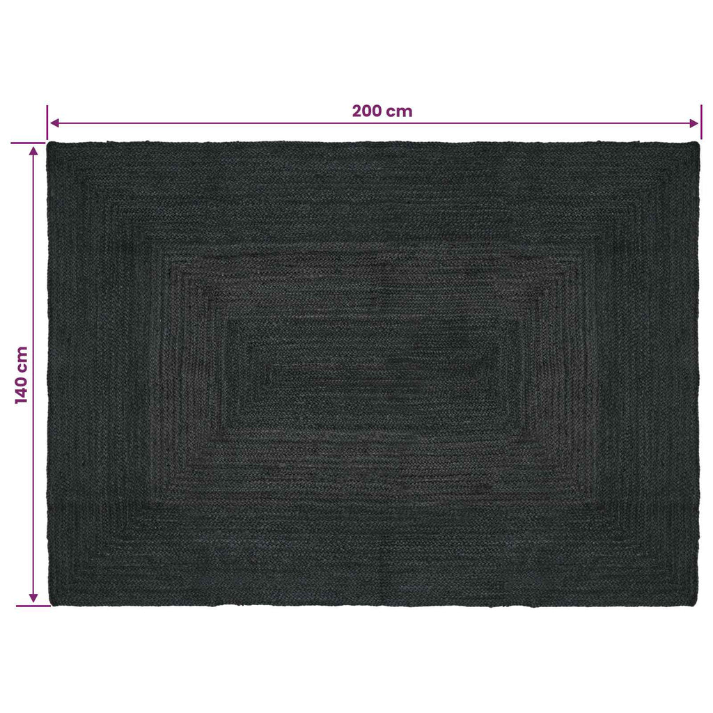 Bereichsteppiche Rechtwinklig Dunkelgrau 140 x 200 cm Jute