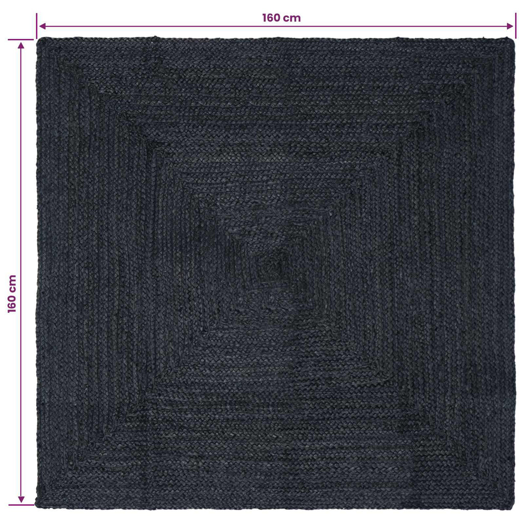 Bereichsteppiche Quadratisch Dunkelgrau 160 x 160 cm Jute