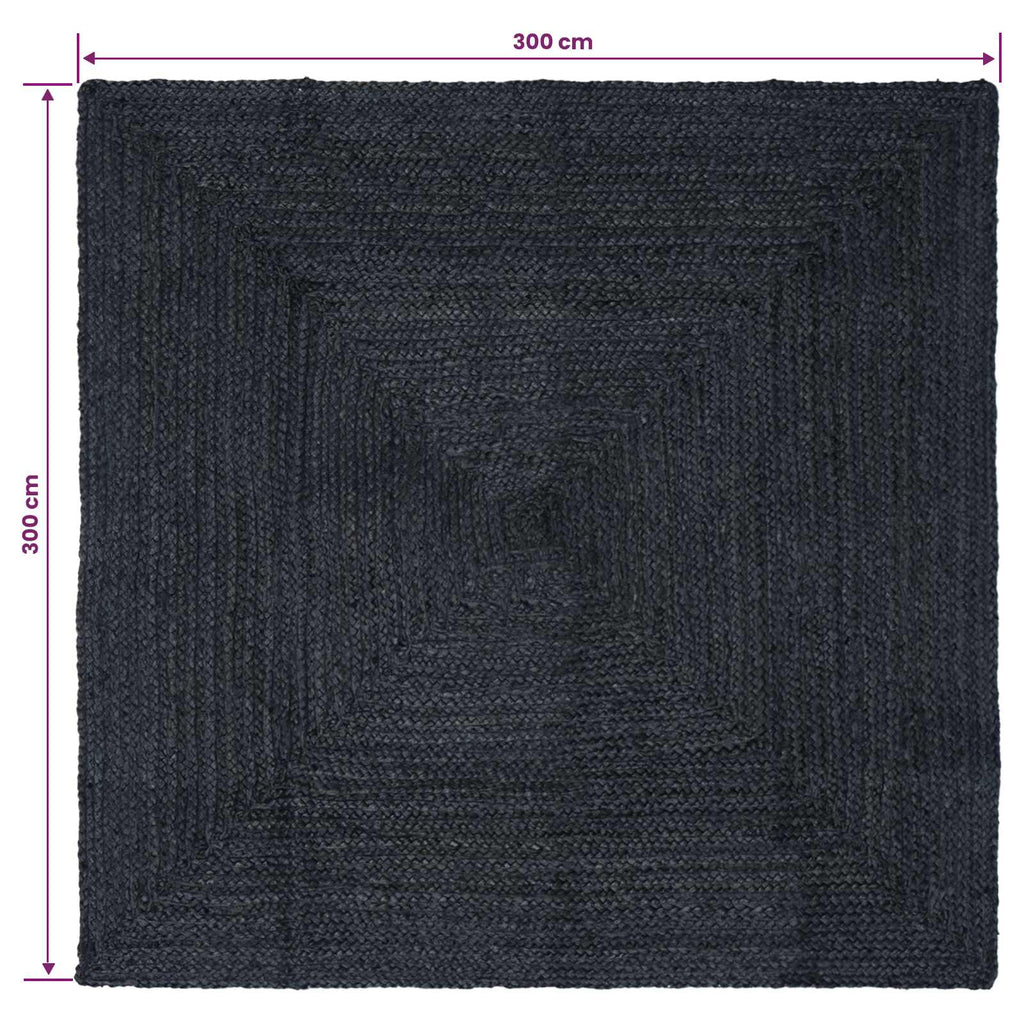 Bereichsteppiche Rechtwinklig Dunkelgrau 300 x 300 cm Jute