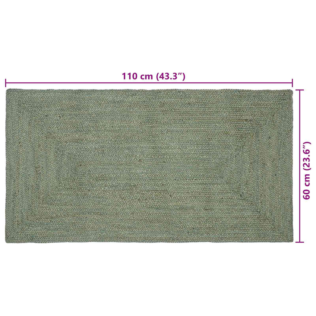 Bereichsteppiche Rechtwinklig Olive Grün 60 x 110 cm Jute