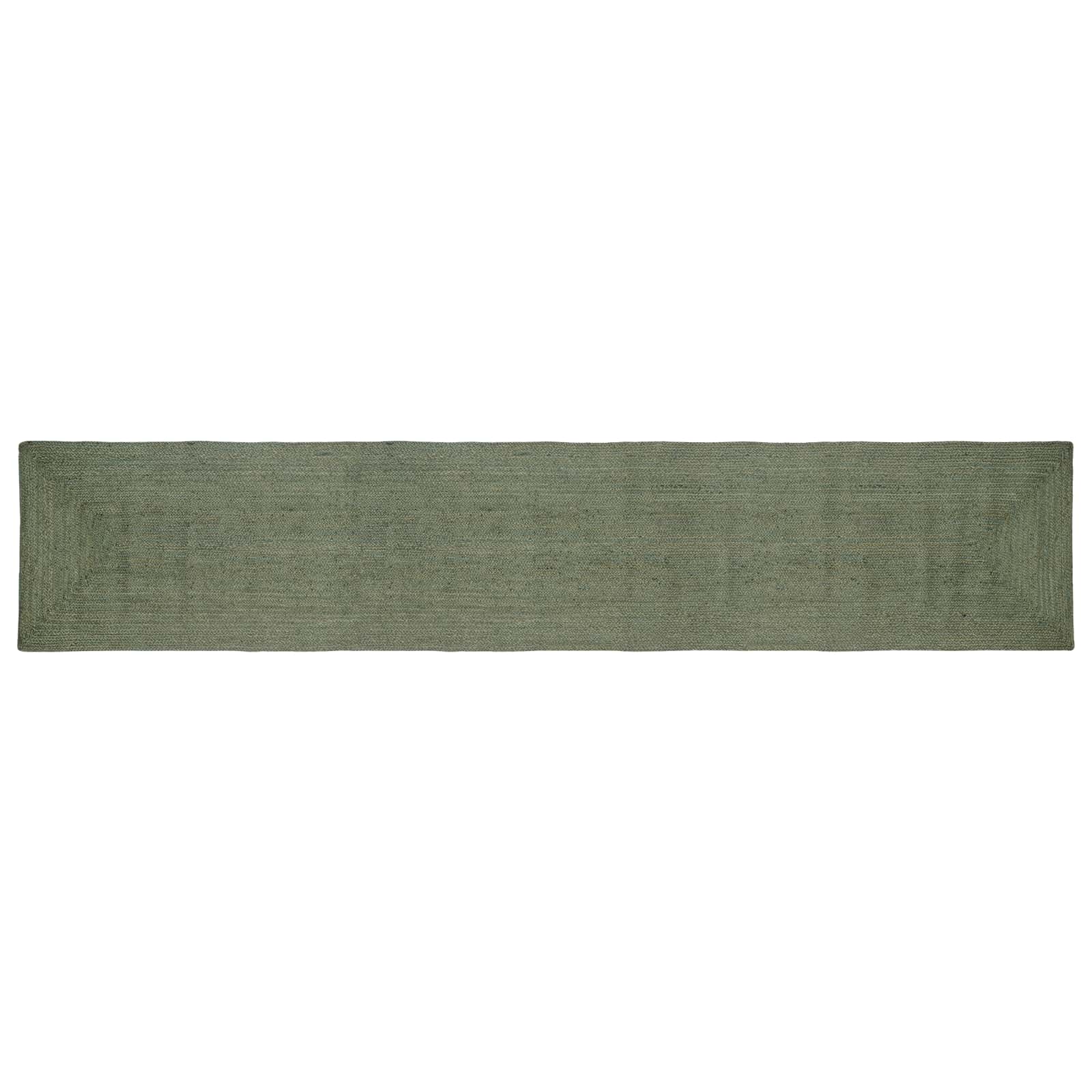 Bereichsteppiche Rechtwinklig Olive Grün 60 x 400 cm Jute