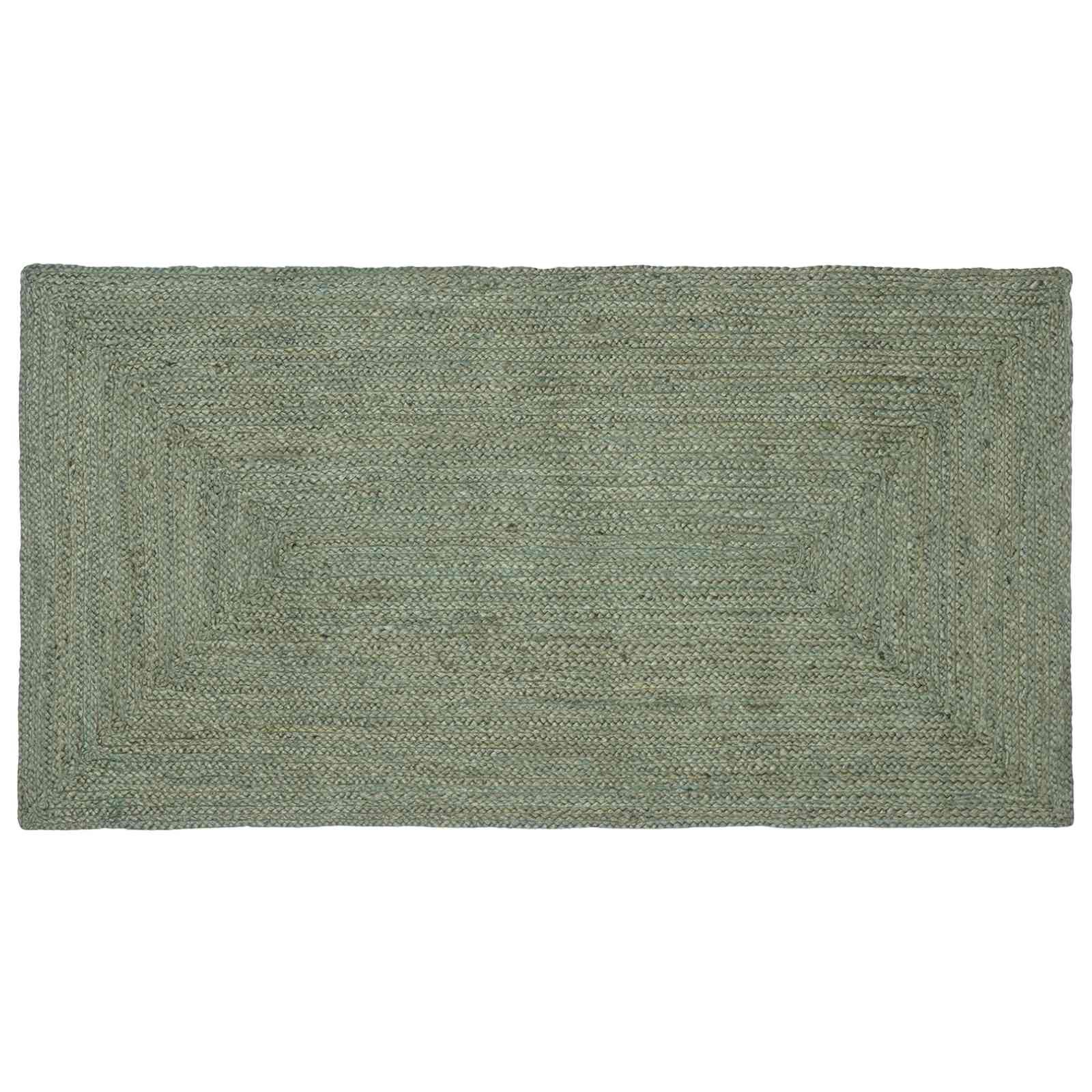 Bereichsteppiche Rechtwinklig Olive Grün 80 x 150 cm Jute