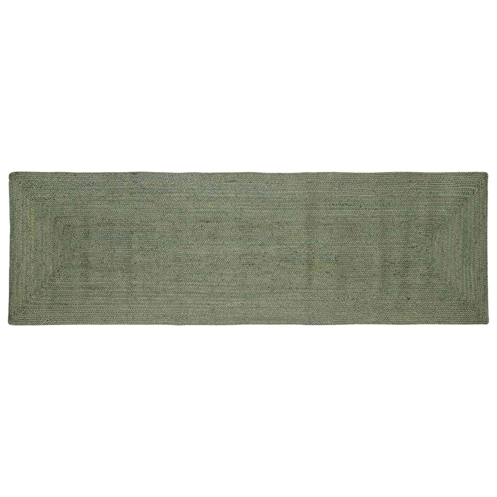Bereichsteppiche Rechtwinklig Olive Grün 80 x 300 cm Jute
