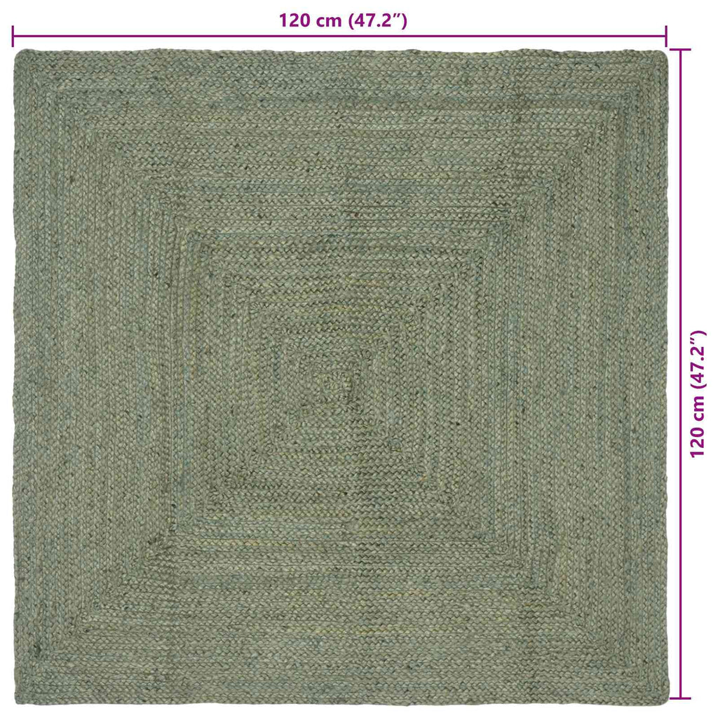 Bereichsteppiche Rechtwinklig Olive Grün 120 x 120 cm Jute