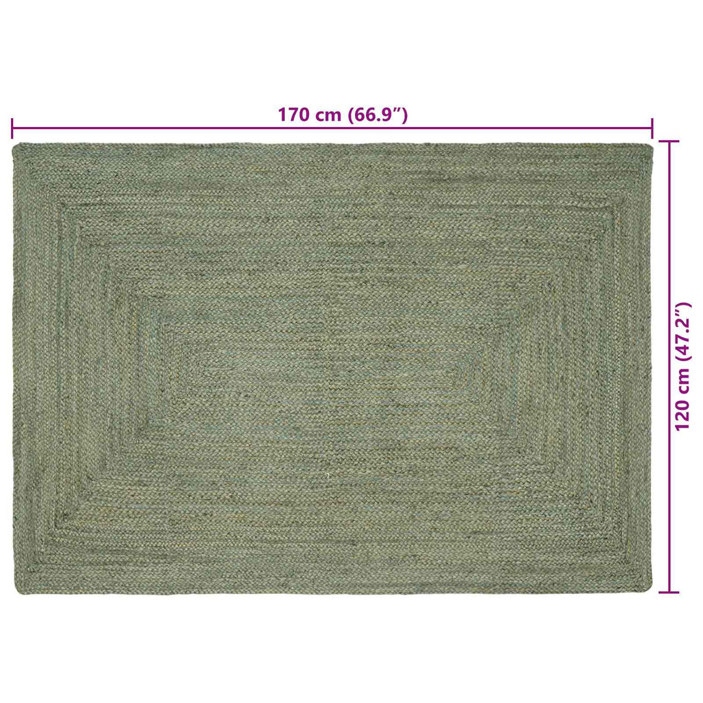 Bereichsteppiche Rechtwinklig Olive Grün 120 x 170 cm Jute
