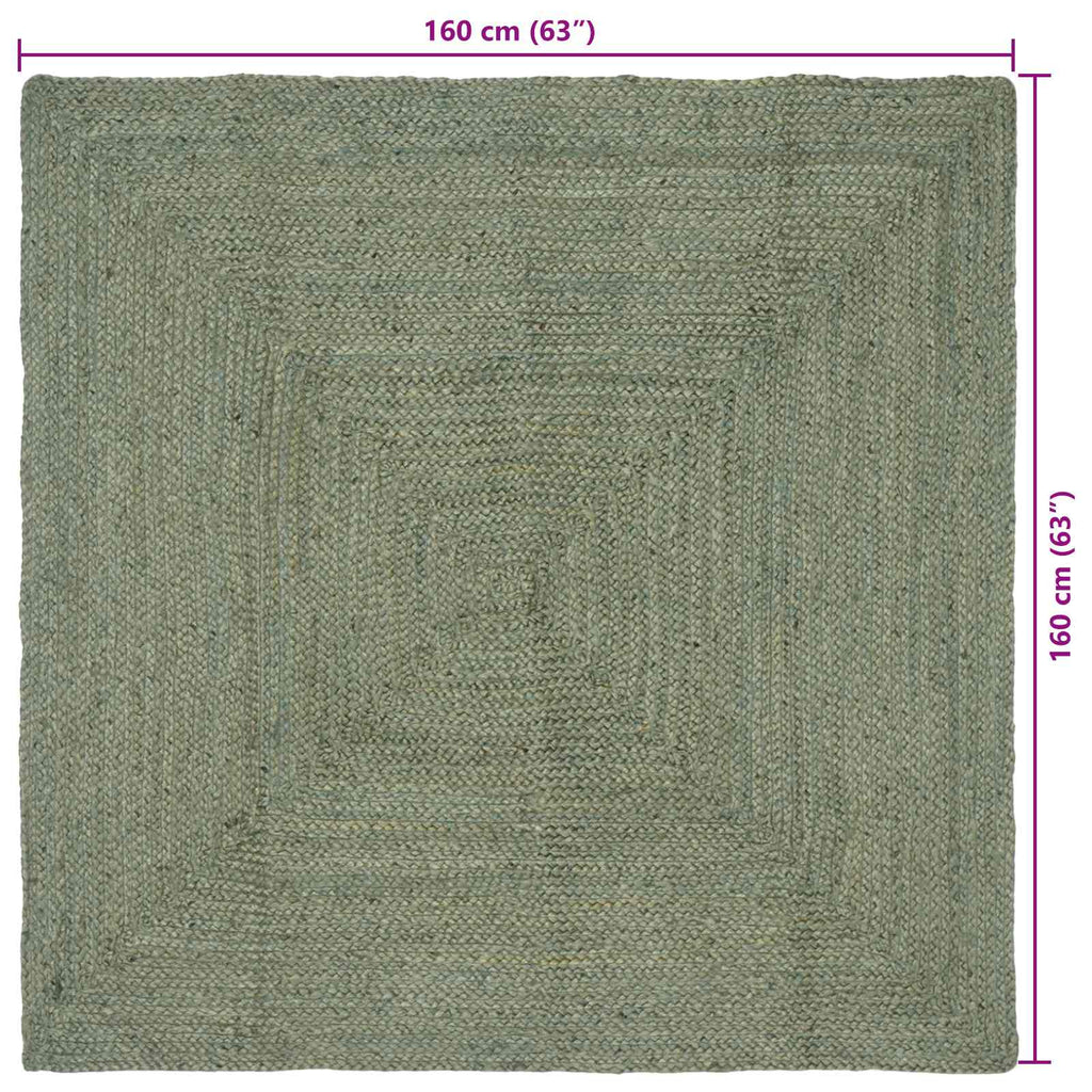 Bereichsteppiche Rechtwinklig Olive Grün 160 x 160 cm Jute