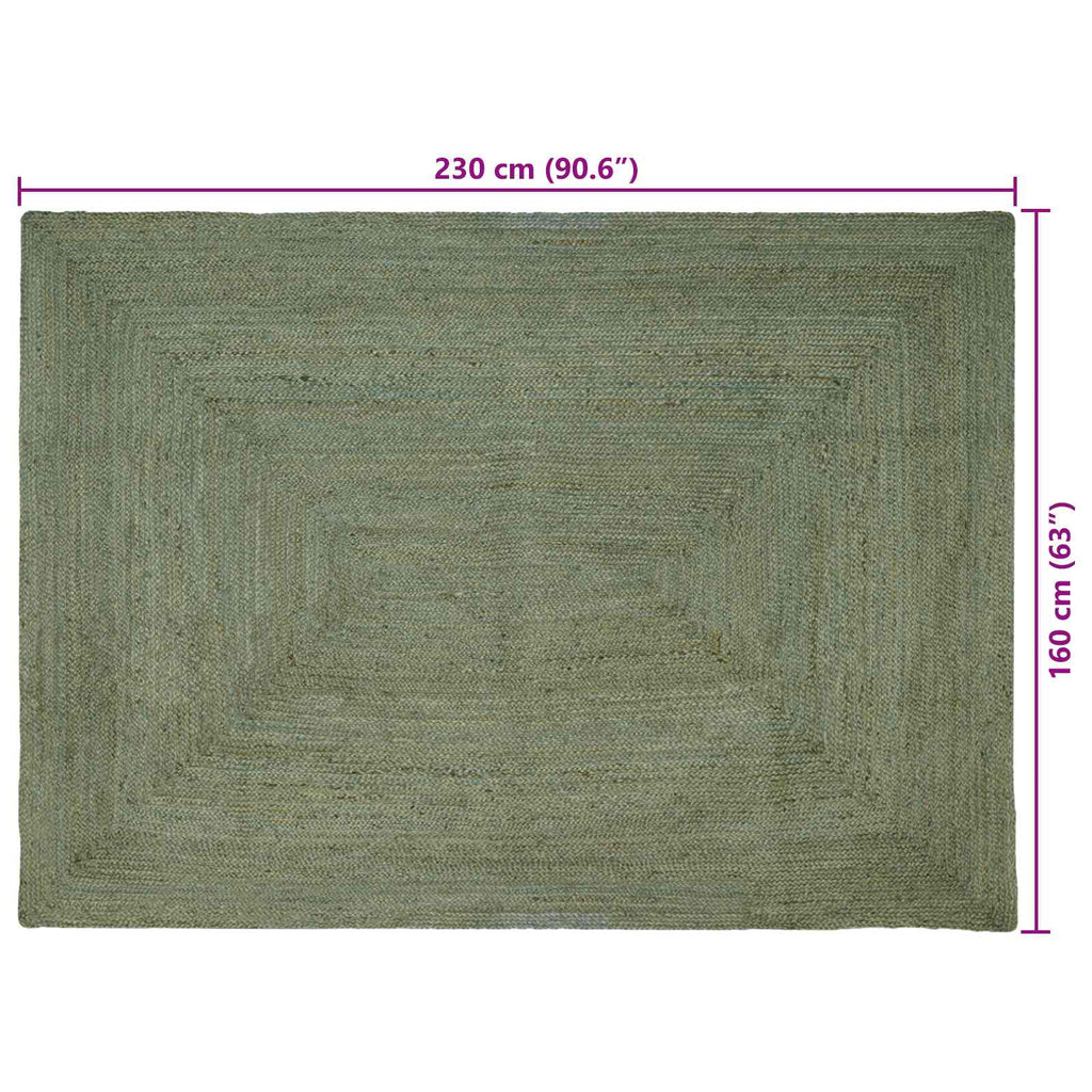 Bereichsteppiche Rechtwinklig Olive Grün 160 x 230 cm Jute