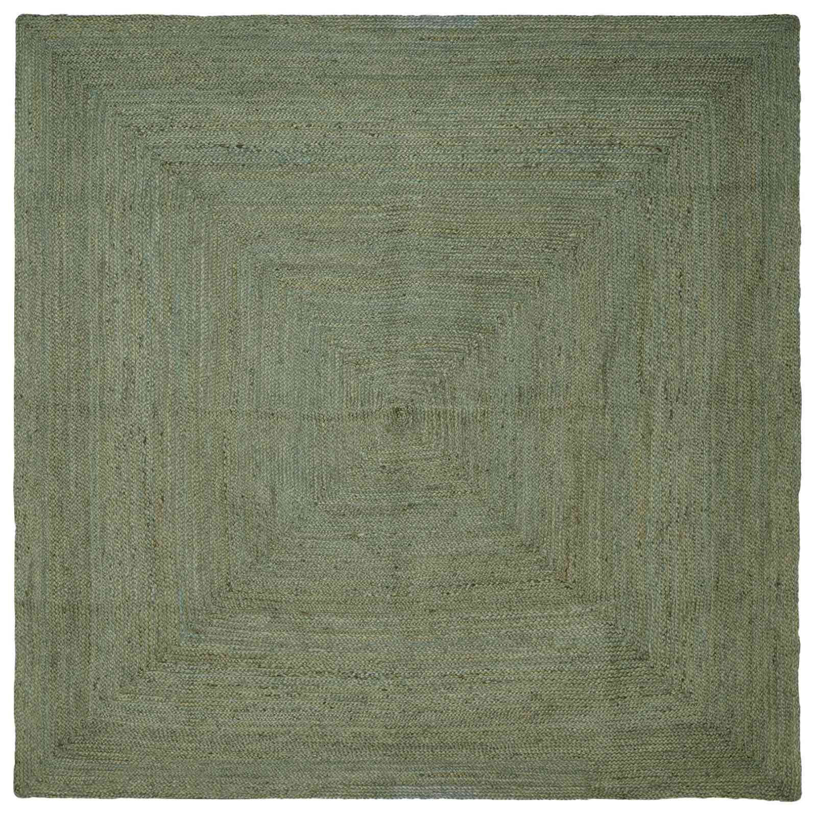 Bereichsteppiche Quadratisch Olive Grün 200 x 200 cm Jute