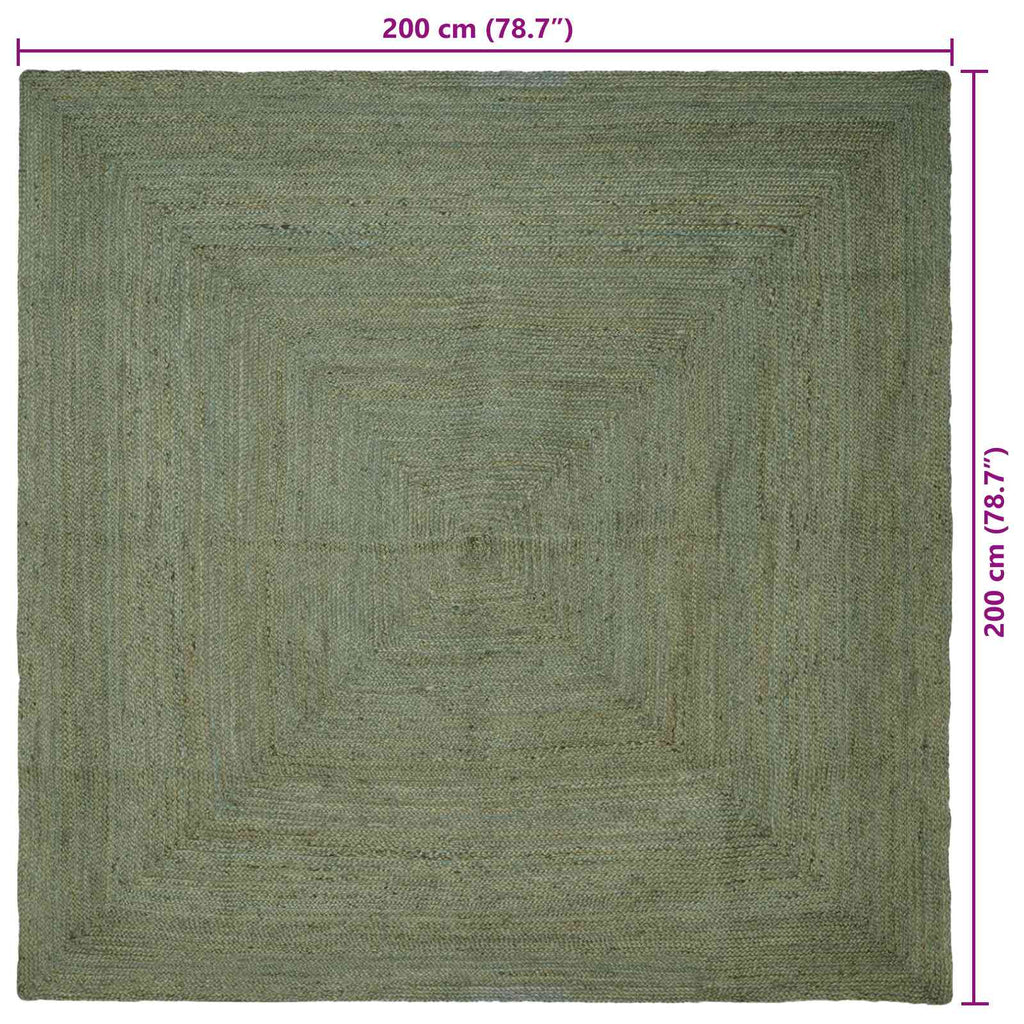 Bereichsteppiche Quadratisch Olive Grün 200 x 200 cm Jute