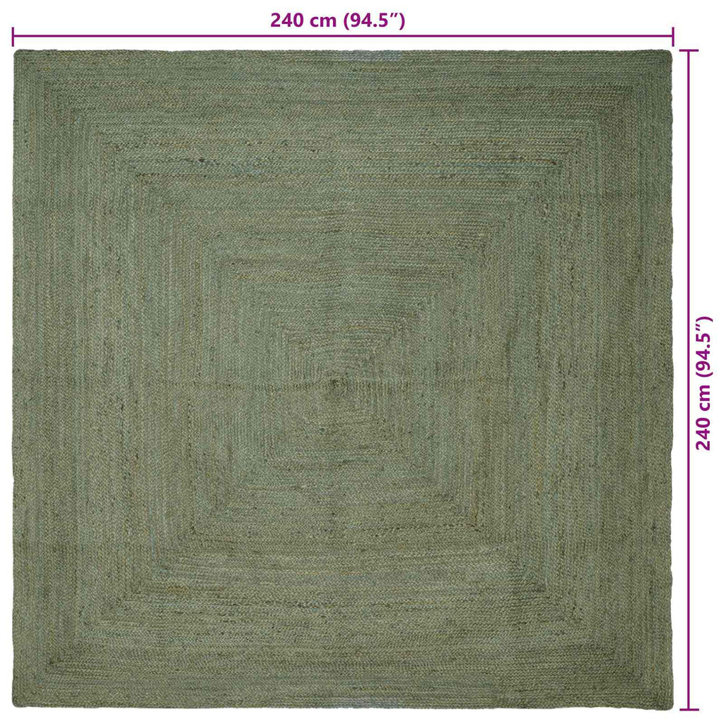 Bereichsteppiche Quadratisch Olive Grün 240 x 240 cm Jute