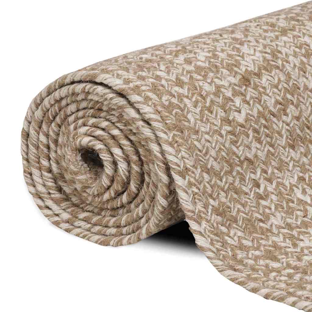 Bereichsteppiche Natürlich und Weiß 80 x 300 cm Jute