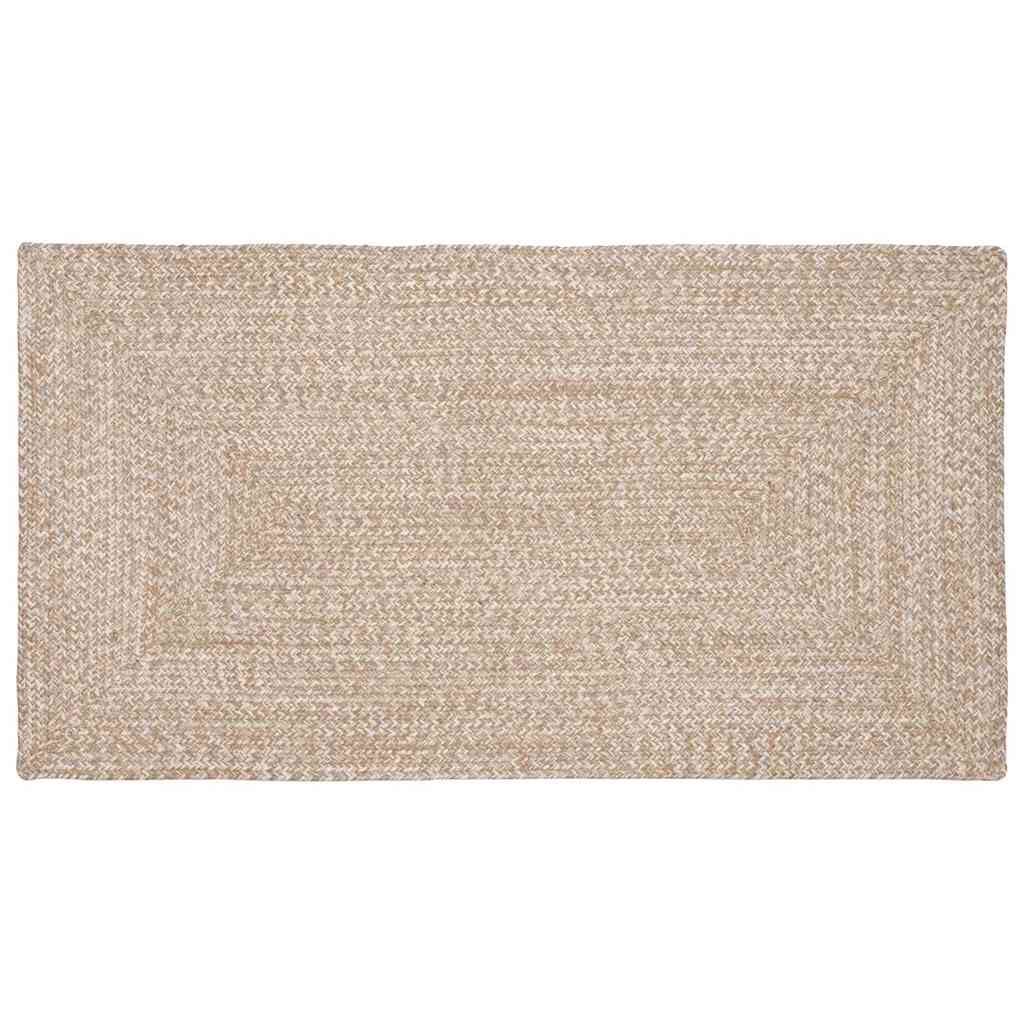 Bereichsteppiche Natürlich und Weiß 100 x 200 cm Jute