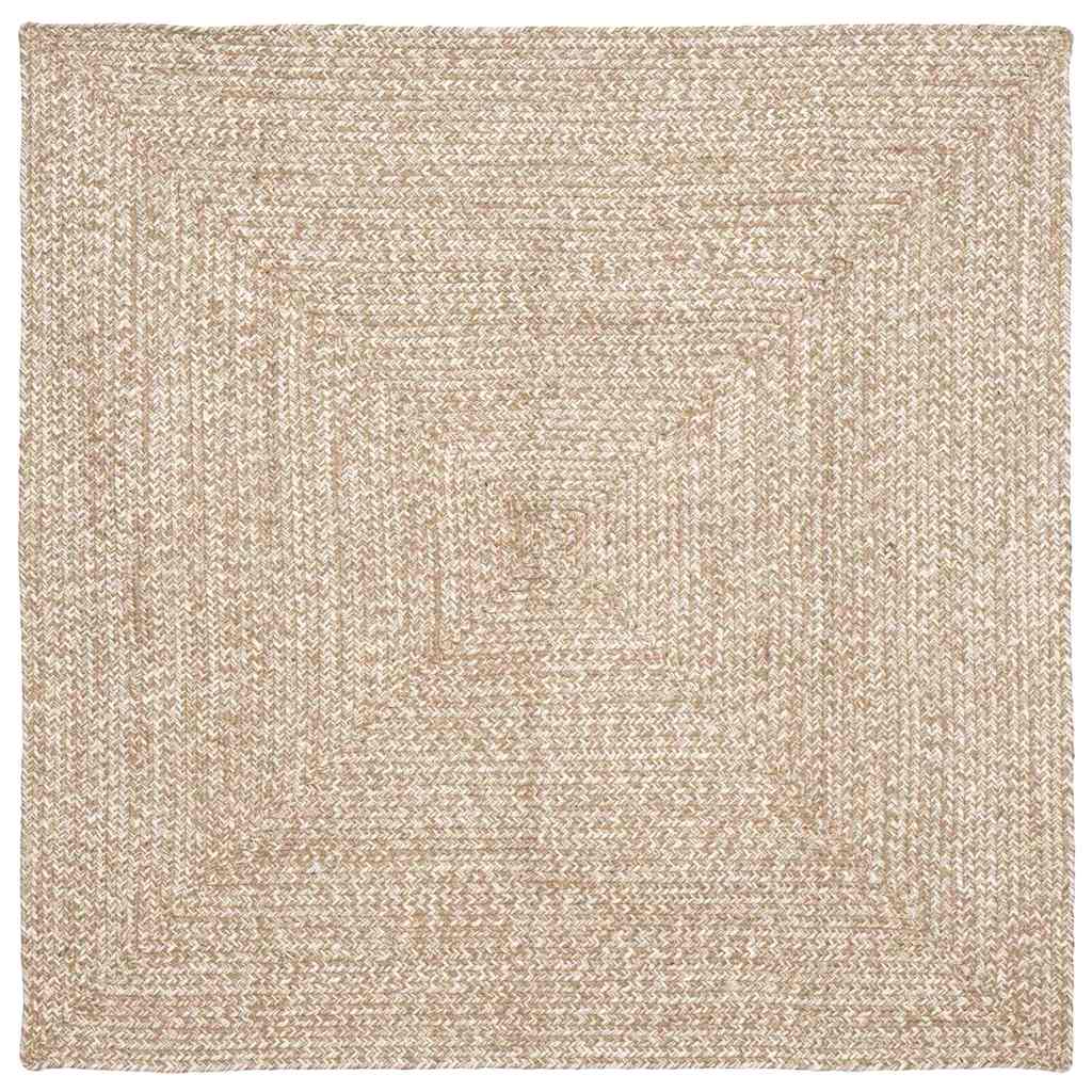 Bereichsteppiche Natürlich und Weiß 120 x 120 cm Jute