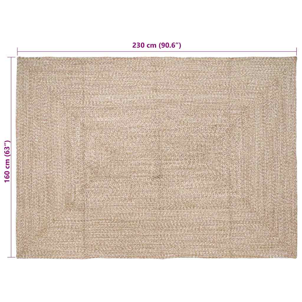 Bereichsteppiche Natürlich und Weiß 160 x 230 cm Jute