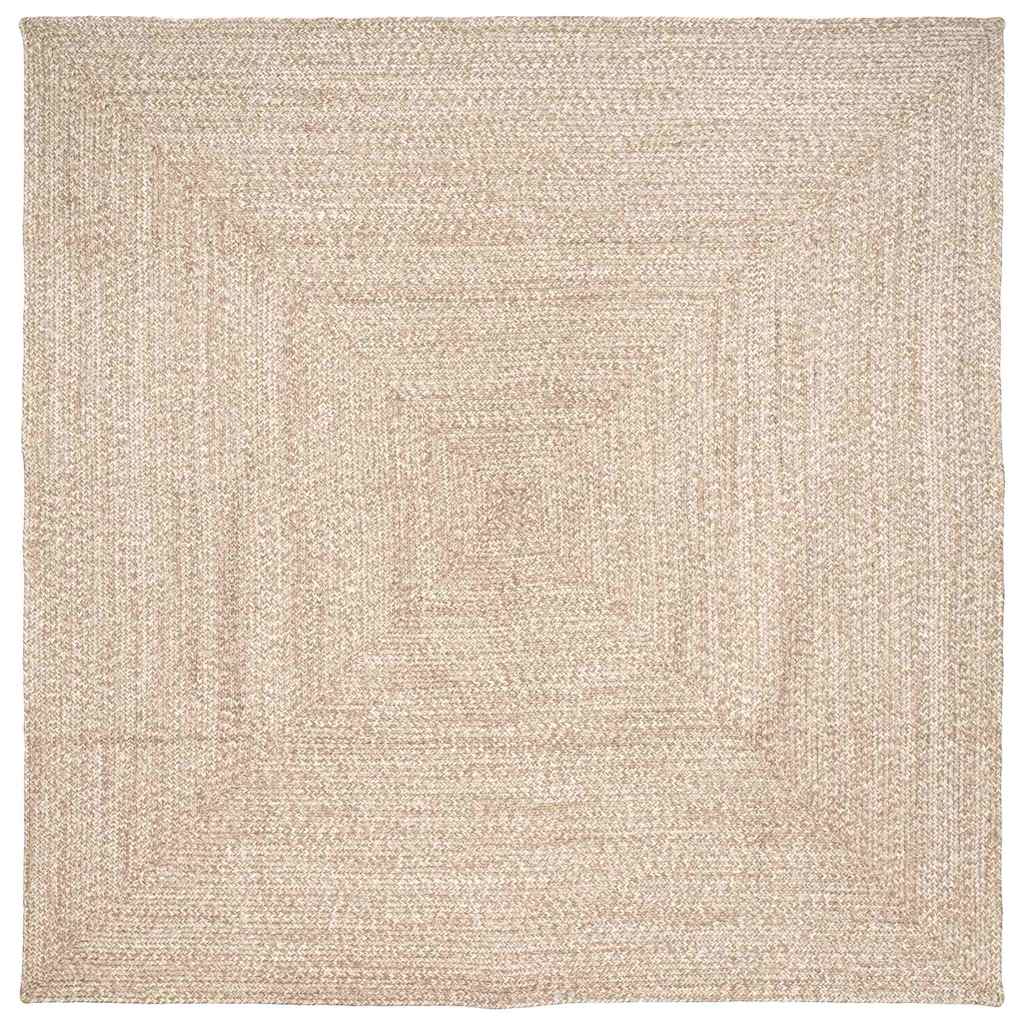 Bereichsteppiche Natürlich und Weiß 200 x 200 cm Jute