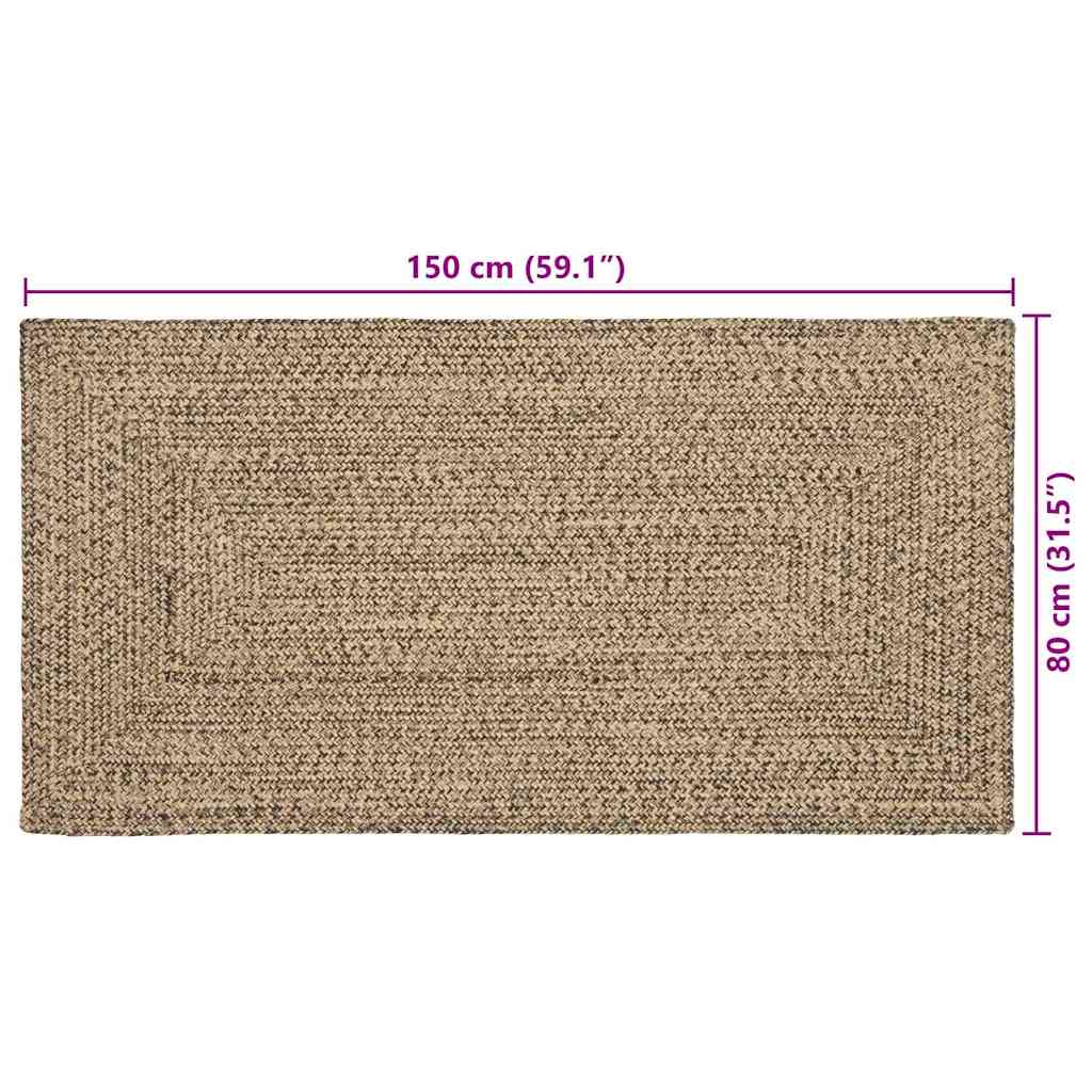 Bereichsteppiche Natürlich und Schwarz 80 x 150 cm Jute