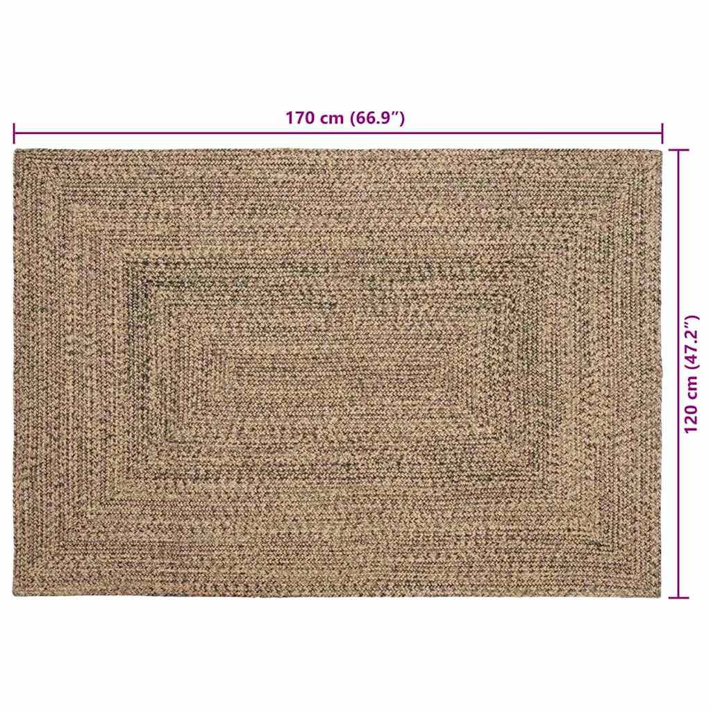 Bereichsteppiche Natürlich und Schwarz 120 x 170 cm Jute
