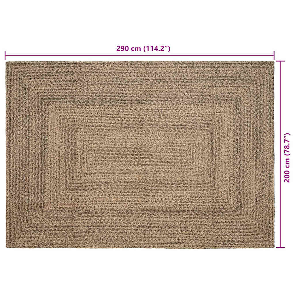 Bereichsteppiche Natürlich und Schwarz 200 x 290 cm Jute