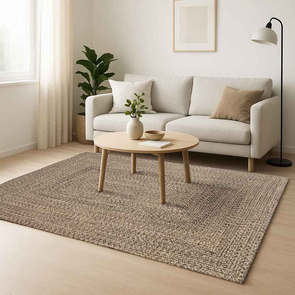 Bereichsteppiche Natürlich und Schwarz 300 x 300 cm Jute