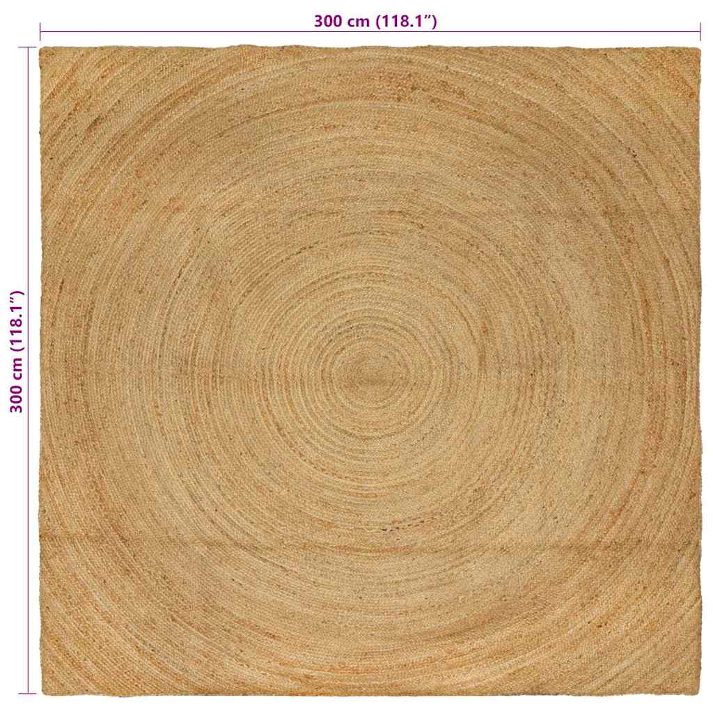 Bereichsteppiche Natur 300 x 300 cm Jute