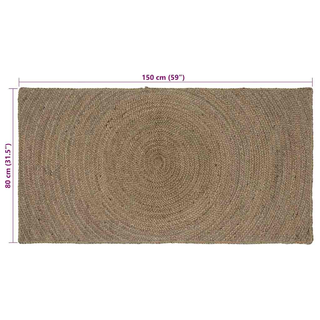 Bereichsteppiche Grau 80 x 150 cm Jute